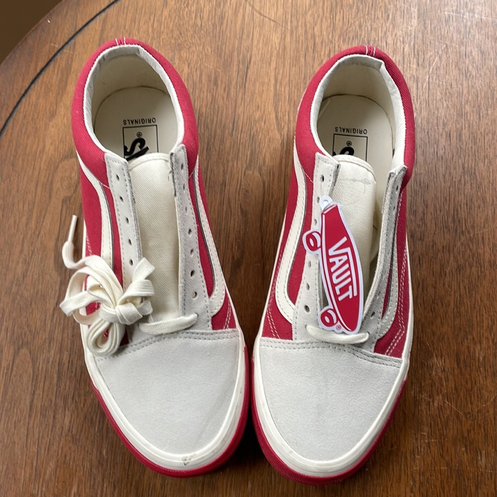 Vans Og Old Skool Lx Bumper Cars Marshmallow Red Checkered Size 8 Men’s